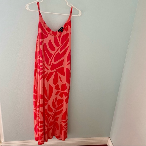TRIBAL Tropical Print Maxi Dress pink size LP - Picture 2 of 12